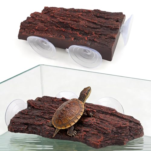 Turtle Basking Platform, Dock Resting Terrace Stone Aquarium Ornament Rock Landscaping Decoration, Climbing Ramp Shale Reptiles Dock for Small Reptile Frog Terrapin