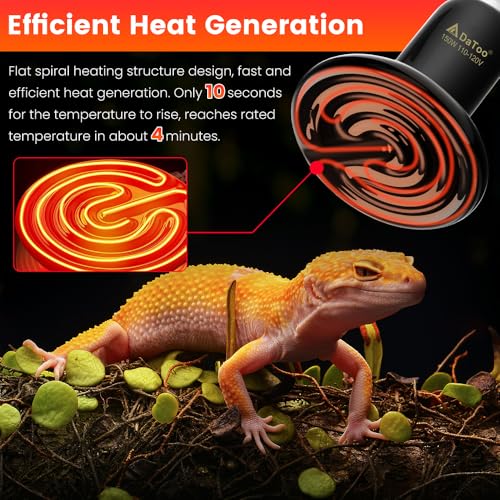 DaToo Ceramic Reptile Heat Lamp 150W Ceramic Heat Emitter E26 No Light Night Heat Bulb for Reptile Terrarium Tank Lizards Snakes Hedgehogs Turtles Cats Dogs Chicken（2 Pack） - size: 2 Pack
