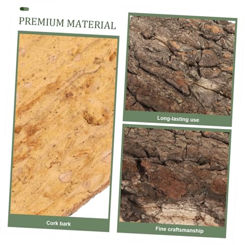 ORFOFE 4Pcs Natural Cork Bark for Reptile Tanks Terrarium Decor for Bearded Dragons Lizards and Aquatic Enclosures Enhances Habitat Aesthetics and Health