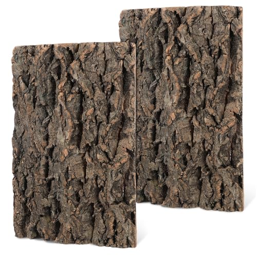 Abaodam 2pcs Bark for Reptile Tanks Flexible Aquarium Decoration for Snakes and Geckos Safe Climbing Accessories for Terrariums