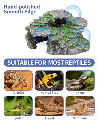 Moonorange Turtle Basking Platform Turtle Tank Decoration for Aquariums & Terrarium, Turtle, Lizard, Reptile Habitat Hideout (Black)