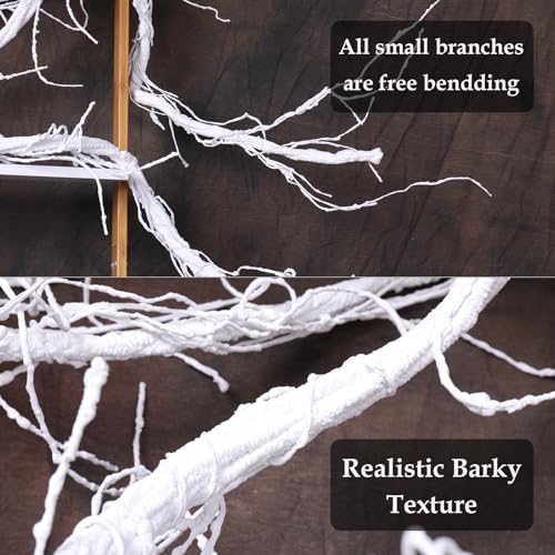 118inch Long Bendable White Grapevine Garland Artificial Tree Branches Fake Cherry Blossom Twigs Grape Flore Vines Wall Hanging Wreath Reptile Climbing for Door Christmas Swing Arch Decoration(Large) - size: ['Large']