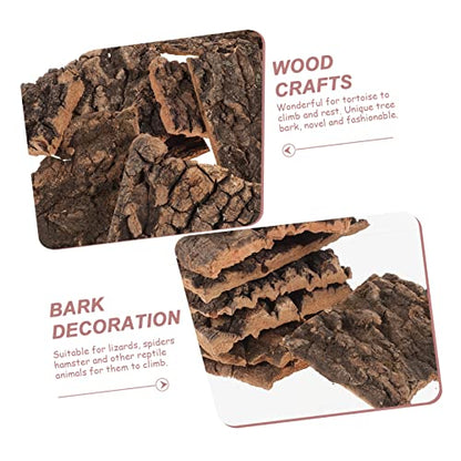 Mipcase 10pcs Cork Bark for Terrarium Reptile Tank Decor Turtle Platform Natural Reptile Tree Bark Set