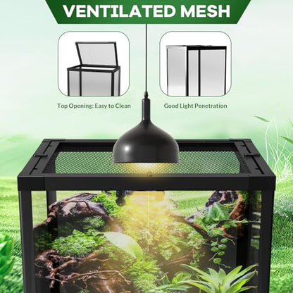 Reptile Tall Terrarium 24" x 18" x 36" Large Glass Reptile Tank, Reptile Glass Terrariumm with Front Opening Door and Top Screen Ventilation Easy Assembly Reptile Habitat Tank for Lizard Tortoise Snak - size: 24" x 18" x 36"