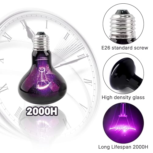 60W Reptile Night Light Bulb, UVA Heat Lamp - Simulate Natural Moonlight, Purple Basking Lamp for Bearded Dragon, Lizard - color: Purple-moonlight Heat Lamp, size: 60 Watts