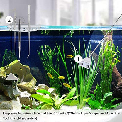 HOTOOLME Aquarium Scraper, 25.6" Stainless Steel Scraper Cleaning Razor with 10 Blades for Glass Aquarium Fish Tank | Glass Aquarium Cleaning 65cm Long Handle