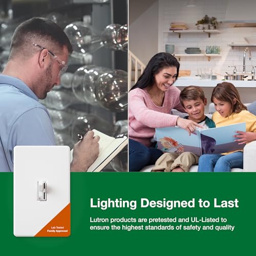Lutron Ariadni/Toggler LED+ Dimmer Light Switch for Dimmable LED, Halogen and Incandescent Dimmer Switch, 150W, Single-Pole/3-Way, AYCL-153P-WH, White - color: White, size: 1 Pack