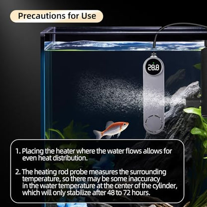 UPETTOOLS 50W Mini Aquarium Heater, Digital Fish Tank Heater | 5-10 Gal, External Controller, Explosion-Proof, Dry-Run Protection, Betta & Turtle - size: 50W（5-10Gallon）