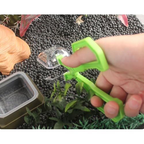 Clear Reptiles Feeding Tongs Gentle Creature Catcher Tool with Ergonomic Grip for Safe Handling Easy - color: Green,b