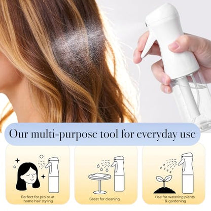 3Pcs Continuous Spray Bottles For Hair,Ultra Fine Mister for Hair Styling, Plants, Cleaning, Salon, Misting & Skin Care (200ml Clear*3) - color: 200ml Clear*3