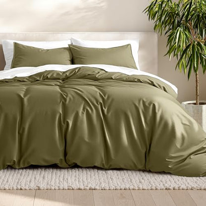 Bare Home Bedding Duvet Cover Extra Long Size - Premium 1800 Super Soft Collection - Lightweight, Cooling - Soft Breathable Bedding Duvet Cover (Twin/Twin XL, Olive) - color: 22 - Olive (No Comforter), size: Twin/Twin XL