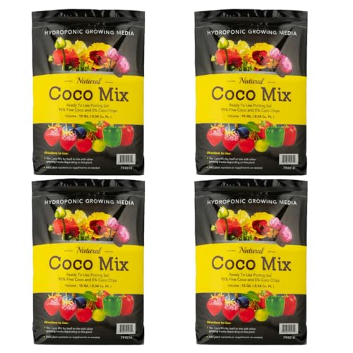 Potting Soil Mix 4-Pack - 10 Quarts Envelor Indoor Plants Soil for Outdoor Plants 0.34 Cubic Feet Potting Mix Hydrated Coco Coir Mix for Plants Ready to Use Natural Plant Top Soil - color: Coco Mix - 10 Qt (0.34 Cu. Ft.) - 4 Pack
