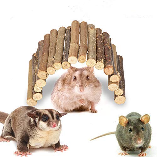 Hamster Bridge Rat Ladder Wooden Bridge Toy for Small Animals, Reptile Wooden Bridge Hamster Toys Wood Bendable Ladder Rat Rodents Bridge Small Pet Chew Toy