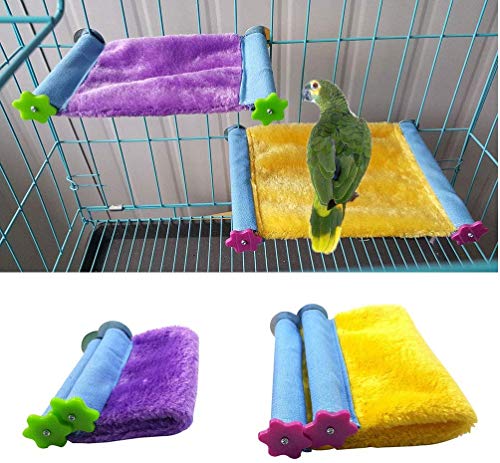Bird Nest Bed Hammock Toy Hamster Warm Comfortable Hanging House Perch Stand for Parrot Parakeet Cockatiel African Grey Cockatoo Lovebird Conure Finch Chinchilla Rat Gerbil Cage Accessories (S) - size: S