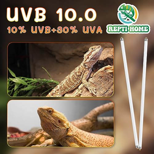 2PCS T5 UVB Reptile Light 8W 10.0,UVA UVB Light Bulb for Reptiles,Reptile UVB Lamp Tube for Bearded Dragon,12 Inchs - size: 2 pack T5 Tube-8W 10.0