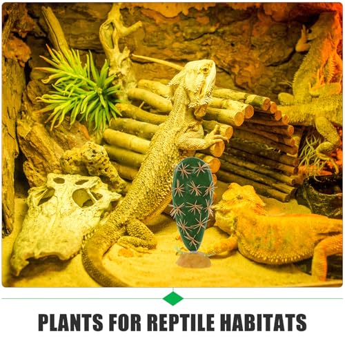 Toyvian Realistic Reptile Tank Decor Artificial Cactus Terrarium Plants for Lizard Snake Enclosure Plastic Resin Landscape Habitat Decoration for Aquarium and Reptile Habitat