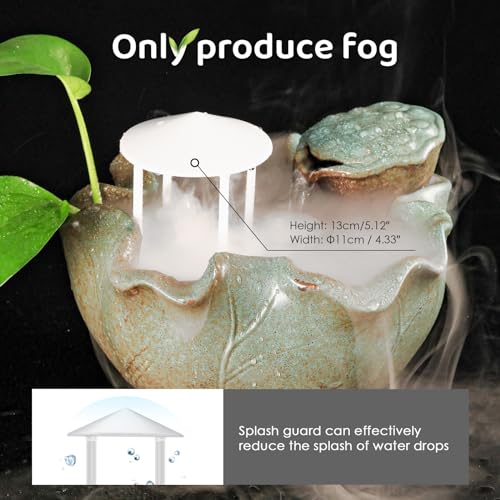 Mxmoonant 350ml/H Ultrasonic Mist Maker Fogger Metal Atomizer with Removable Splash Guard for Water Fountain Pond Pot Rockery Sink