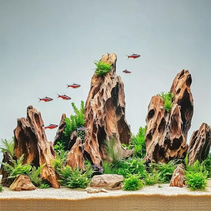 6.6LB Dragon Stone Rock for Aquascaping,Aquarium Decor, Fish Tank Decorations,4-10 Inches Natural Ohko Stone for Fish Tank Landscaping - size: 6.6 Pounds