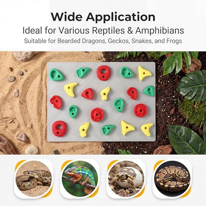 Climbing Wall for Reptiles, 2 Set Plastic Reptile Tank Accessories for Bearded Dragons Leopard Geckos, Bearded Dragon Toys & Wall Climbing Gecko Habitat Decor