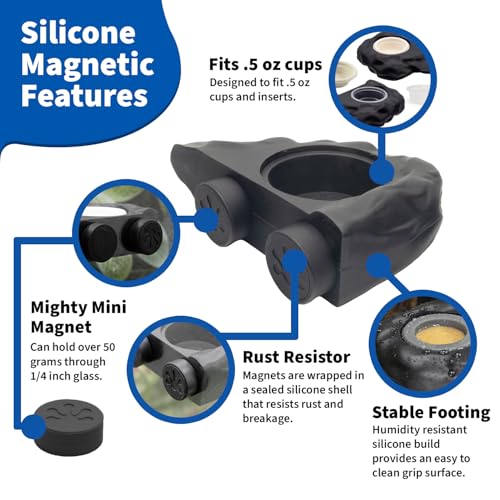 Pangea Black Silicone Gecko Feeding Ledge & 100 .5oz Small Plastic Food & Water Cups Bundle