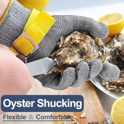 Dowellife ANSI A9 Cut Resistant Glove Food Grade, Stainless Steel Mesh Metal Knife Cutting Glove for Butcher Meat Cutting Oyster Shucking Kitchen Mandoline Chef Slicing Fish Fillet (Small-12 Pcs) - size: Small (Pack of 12)