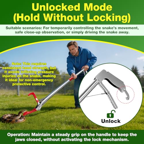 Loyala 60" Snake Grabber Tool Snake Tongs Snake Catcher Stainless Steel