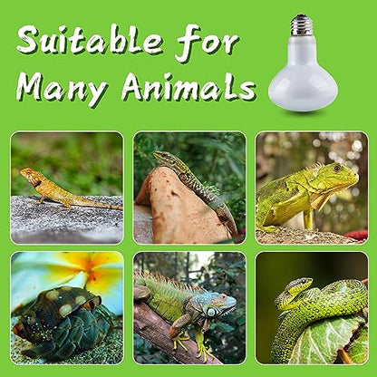 Reptile Heat Lamp Bulb and UVB Reptile Light Bulb 10.0, 100 Watt UVA Daylight Basking Spot Light with 23W UV Spiral Compact Florescent Terrarium Lamp