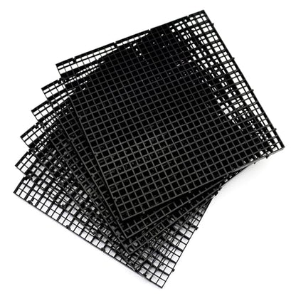 ALEGI Aquarium Fish Tank Divider Plastic Egg Crate Aquarium Filter Bottom Tray Plastic Grid (L 6pcs Black) - size: L 6pcs Black