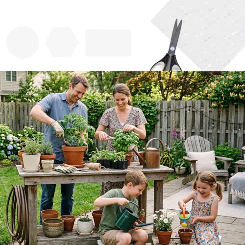 lasuroa 10pcs Flower Pot Hole Mesh Pad, 11.8x7.8 Inch Bonsai Mesh Drainage Screens Plant Pot Drainage Meshes for Preventing Clart Leakage (White) - color: White