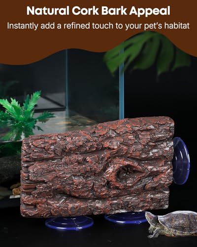 Pawfly Turtle Basking Platform — Resin Dock with 3 Suction Cups for Aquatic Turtles, Frogs, Turtle Tank Accessory