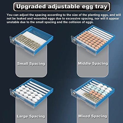 Egg Incubator, 192/256/500 Egg Incubator, Poultry Hatcher Machine with Automatic Egg Turning, Temperature & Humidity Control and LED Screen, General Purpose Incubator for Chickens Ducks Birds,256 - size: 256