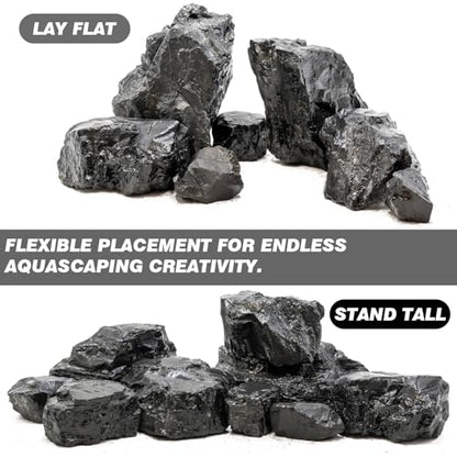 Unocho Aquarium Stone Fish Tank Rocks 5lb Natural Rocks for Aquariums Aquascaping Landscaping Model Tank Decoration Vivariums Paludarium Miniature and Fairy Garden(3"-6"-4pcs) - size: 5LB(4pcs)3-6in.