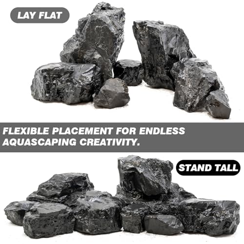 Unocho Aquarium Rocks 40lb Natural Stone for Aquariums Landscaping Paludarium Model Tank Decoration Aquascaping Amphibian Enclosures Garden(3"-10"-12pcs) - size: 40LB(12pcs)3-10in.