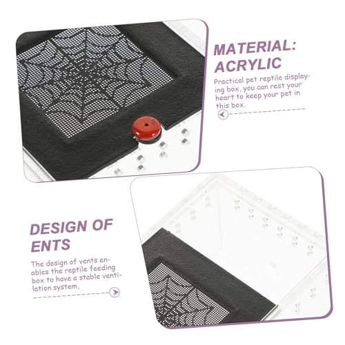 POPETPOP Clear Viewing Reptile Storage Box with Ventilated Acrylic Panel Feeding Habitat for Lizards Snakes Tarantulas and Other Reptiles