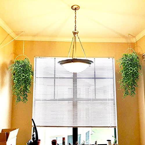 CLONG 2pcs Artificial Hanging Plants 32-in Fake Hanging Plant Fake Ivy Vine Outdoor UV Resistant Plastic Plants (Ivy) - color: Ivy
