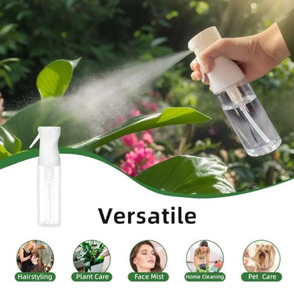 Continuous Spray Bottle – Patented Superior Ultra-Fine Mist Sprayer for Hair Styling, Plants & Cleaning, Durable 360° Leak-Proof BPA-Free Refillable Mister, White 300 ml / 10 oz