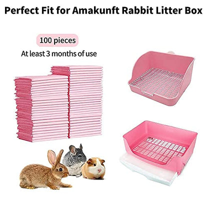 Amakunft 200 Pcs Rabbit Pee Pads, 18" x 13" Pet Toilet/Potty Training Pads, Super Absorbent Guinea Pig Disposable Diaper for Hedgehog, Hamster, Chinchilla, Cat, Reptile and Other Small Animal