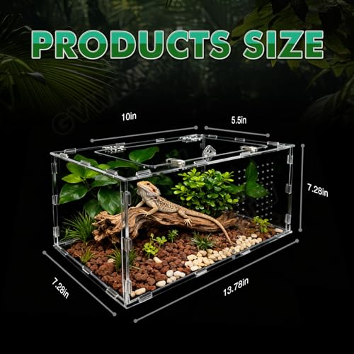 The Ultimate Small Animal Terrarium 7.9" x 5.9" x 11.8": A Versatile Reptile Serving as a Complete Starter Tank for a Wide Range of Species Including Lizards, Geckos, Frogs, Crabs, and Spiders