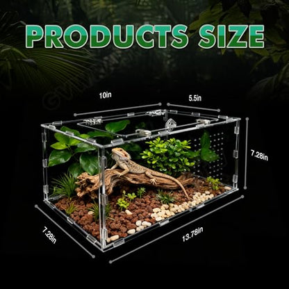 The Ultimate Small Animal Terrarium 7.9" x 5.9" x 11.8": A Versatile Reptile Serving as a Complete Starter Tank for a Wide Range of Species Including Lizards, Geckos, Frogs, Crabs, and Spiders