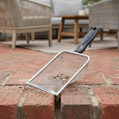 2PCS Cat Litter Shovel: Stainless Steel Litter Cleaner Corner Scoop - Mesh Poop Box Shovel for Reptile Terrarium Sand Waste Beach Scoop Cat Supplies (2.4mm, 3.4mm Hole)