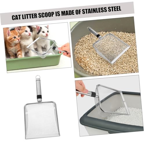 Stainless Steel Cat Litter Scoop Metal Litter Sifter 2.8mm Mesh Large 28.5x14x6cm Sand Shovel Pet Waste Cleaning