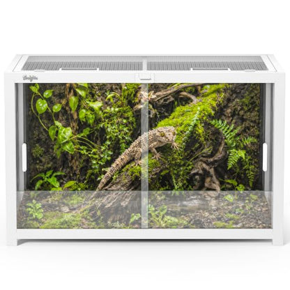 45 Gallon Reptile Tank, Gecko Reptile Enclosure (White, 45 Gallon) | Stackable ventilation 45 Gallon Gecko reptile terrariums Tank - color: White, size: 45 Gallon