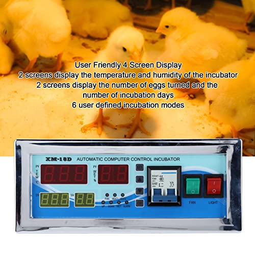 110V Egg Incubator Controller, XM-18D Digital Automatic Temperature Humidity Control Thermostat with Sensor Probe for Homebrew Incubator Greenhouse