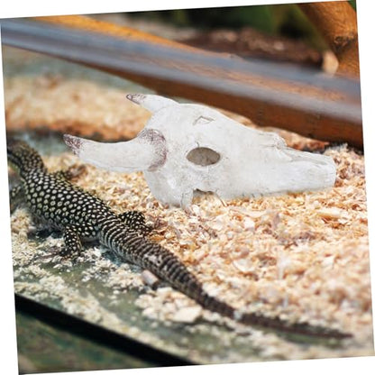 Turtle Habitat Decor Resin Bull Skull Snake Tank Accessories Hideout Cave Fish Aquarium