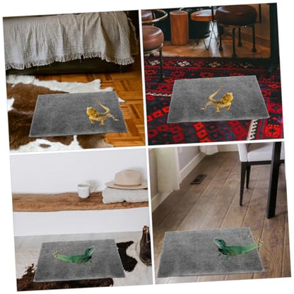 Happyyami 3pcs Reptile Carpet Substrate Mats Water-Absorbent Polyester Liners for Turtles Snakes Lizards and Tortoises Washable Reusable Easy to Clean Grey