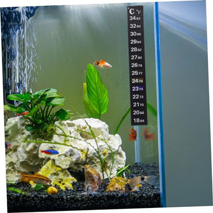 Cabilock 2Pcs Aquarium Thermometer Sticker Easy Stick Thermometer Strip for Fish Tanks Safe Material Temperature Range for Aquariums and Reptiles