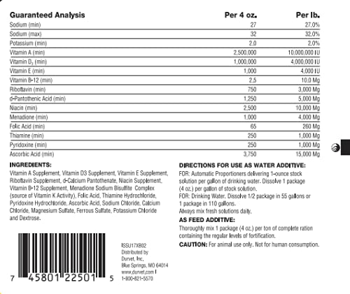Durvet Vitamins & Electrolytes Conc, 4 oz (113.4g) - size: 4.00 Ounce (Pack of 1)