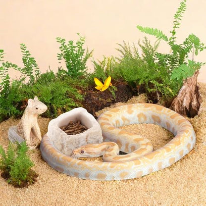 2 Pack Micro Water Bowl Mini Anti-Turnover Resin Dish for Lizard Frog Scorpion Corn Snake Reptiles
