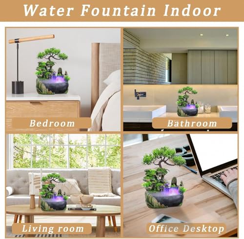 Rockery Stream Tabletop Fountain, Indoor Waterfall Fountain, Desk Fountain, 3rd Floor