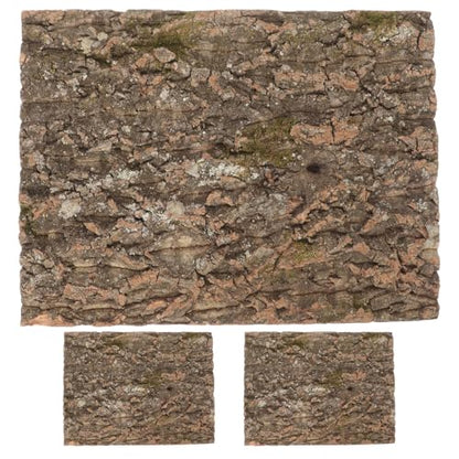3pcs Natural Cork Bark for Terrarium - Rustic Bark Wall Panel Decor, Climbing Accessories for Reptile Tanks, Chameleons, Lizards, Turtles Glass Jar Decoration 15.75" X 11.8"